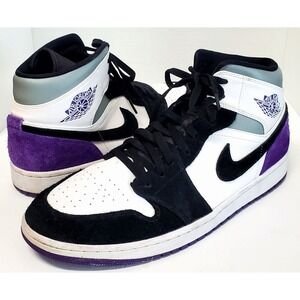 Nike Air Jordan Sneakers 1 Mid SE Varsity US 15 Purple Wht/Purp/Black 852542-105
